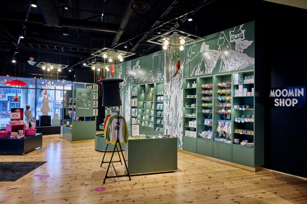 Interior of Moomin shop at Funnys Äventyr