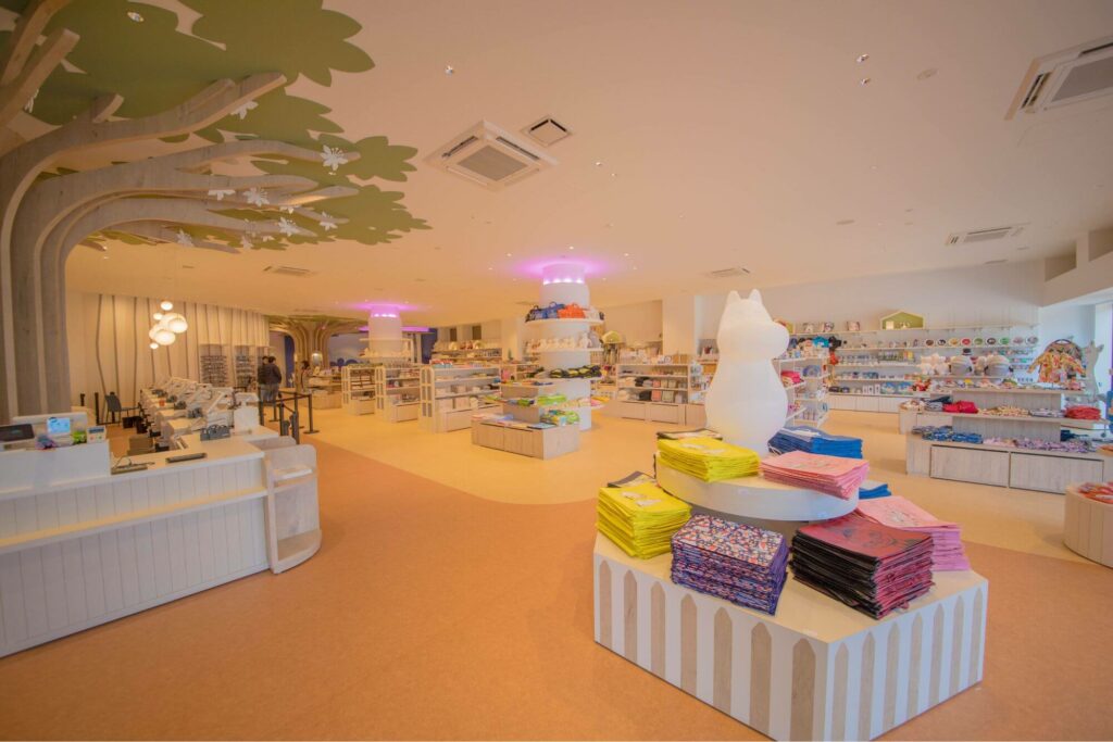 Interior of the moomin shop at Moominvalley Park