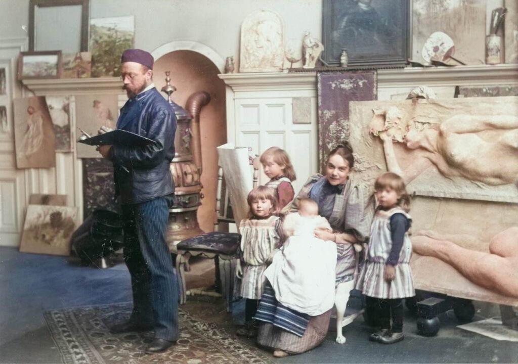 Photo of Carl and Karin Larsson with their children