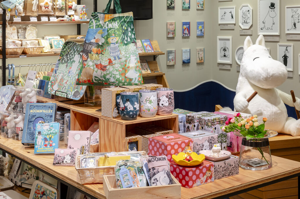 Moomin products on display