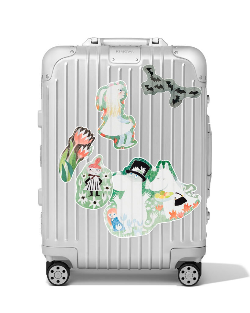 RIMOWA metal suitcase with Moomin stickers