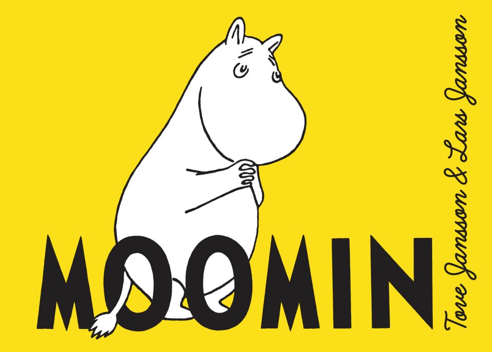 Moomintroll on yellow background